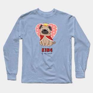 Pug king of my heart Long Sleeve T-Shirt